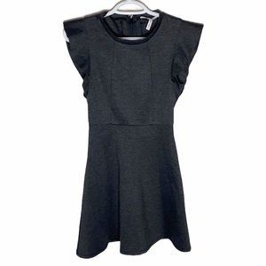 BCBGeneration Charcoal Ponte Flutter Sleeve Dress size 0